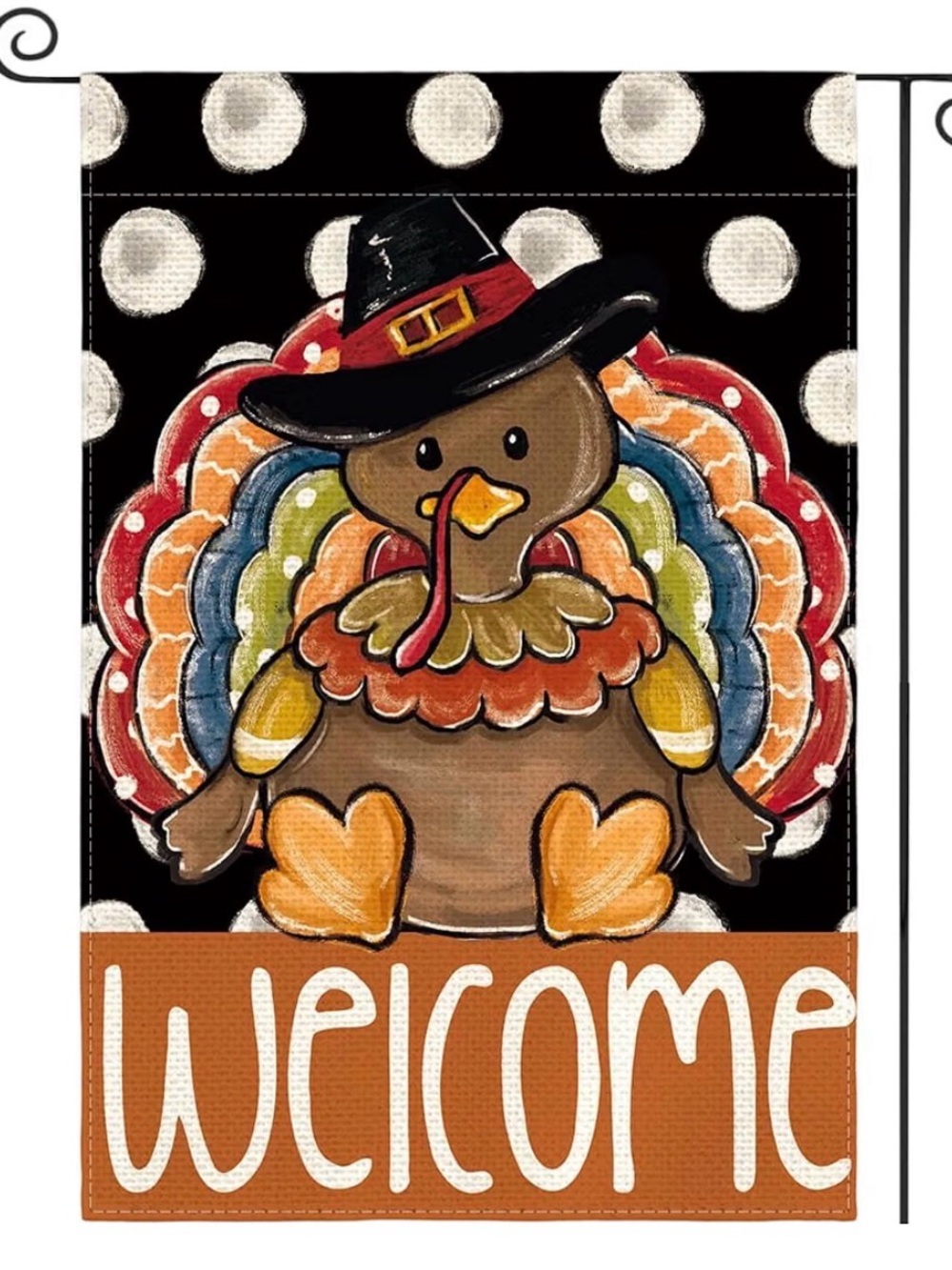 Turkey Polkadot Welcome Garden Flag